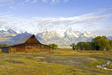 House Wooden Scenery Wyoming Wallpapers