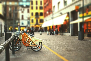 1440x900 Blurred Background, Bike, Street, Tilt shift, The City ...