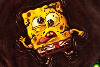 Oiled Spongebob Squarepants Oil Spill Wallpapers   (
