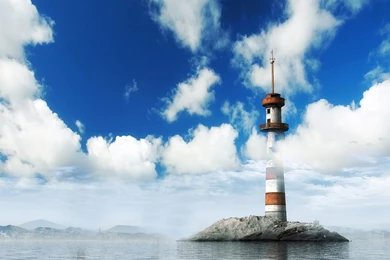 Lighthouse tower through to the clouds 1080p artistic desktop wallpaper 29683.jpg