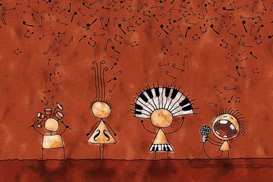 3D ART STRANGE INDIANS WALLPAPER   (