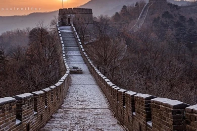 Great Wall Of China Simple Drawing Wallpaper.