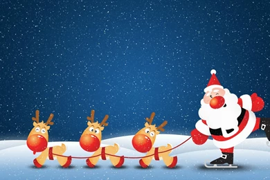 Santa claus reindeer 5 cool wallpapers L4Lol