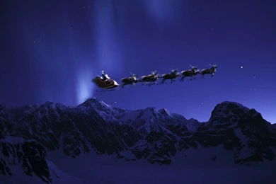 Santa And Reindeer Flying, World, Night, Nature, 1920x1080 HD ...