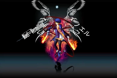 Blazblue Blonde Hair Green Eyes Gun Noel Vermillion Weapon ...