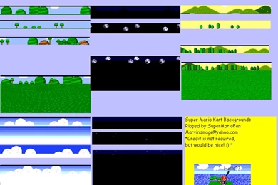 SNES   Super Mario Kart   Backgrounds   The Spriters Resource