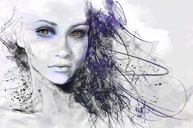 1280x1024 Girl Face Drawing Abstract Desktop PC And Mac Wallpapers