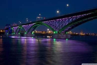 Peace Bridge At Night HD Desktop Wallpapers : High Definition ...