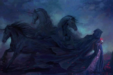 Dark Artistic Dark Horse Beauty Unicorn Evening Persephone Hades ...