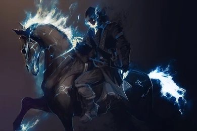 Assassin's Creed Ghost Rider, Horse, Fantasy, Art, Fire, Dark ...