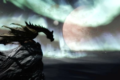 A Dragon From Skyrim Against The Northern Lights (xpost From /r ...