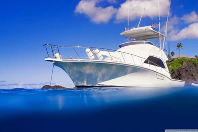 Yacht & Clear Blue Ocean HD Desktop Wallpapers : Widescreen : High ...