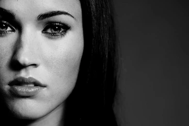 Megan Fox, Monochrome, Face Wallpapers HD