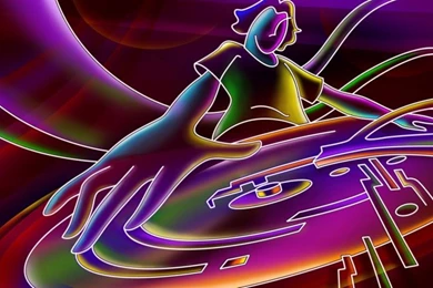 DJ Neon Outline Wallpaper,DJ Neon Outline HD Wallpaper,DJ ...