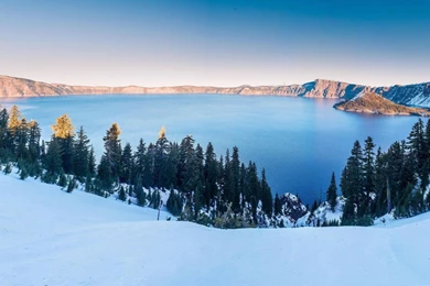 Winter At The Crater Lake, Oregon Wallpapers   Nature Wallpapers ...