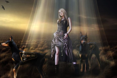 Steampunk Girl And Dobermans Wallpapers   Fantasy Wallpapers