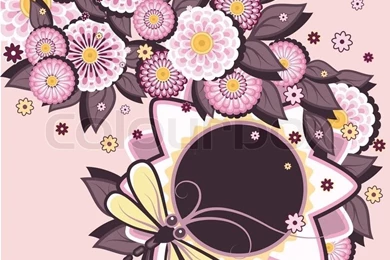 Floral Decorative Backgrounds With Daisies Patterns And Dragonfly ...