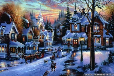 Christmas Village Wallpapers 2   Crazy Frankenstein