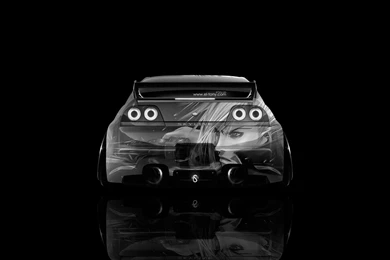 4K Nissan Skyline GTR R33 JDM Back Anime Aerography Car 2015 « El Tony