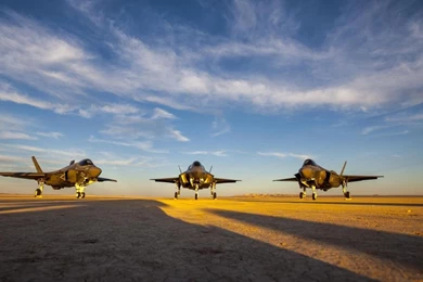 Martin F 35 Lightning II Three Airfield Wallpapers   1366x768   237524