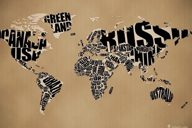 Typographic World Map · Desktop Wallpapers · Vladstudio