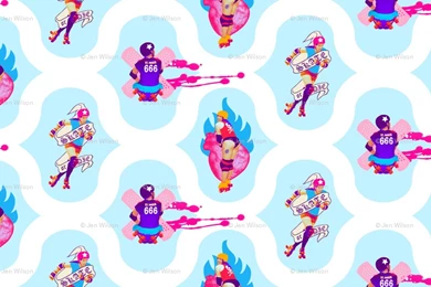 Roller Derby Fabric, Wallpapers & Gift Wrap   Spoonflower