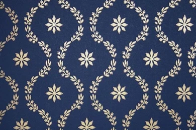 Clandon Wallpapers Pretty Floral Design In Gold On Dark Blue ...