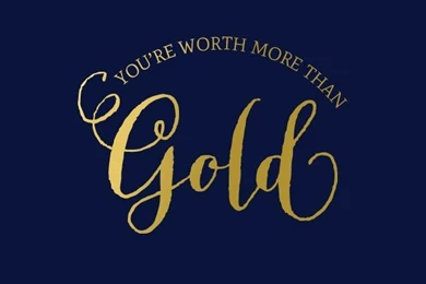 Navy Gold 'Youre Worth More' Quote Iphone Phone Wallpapers ...