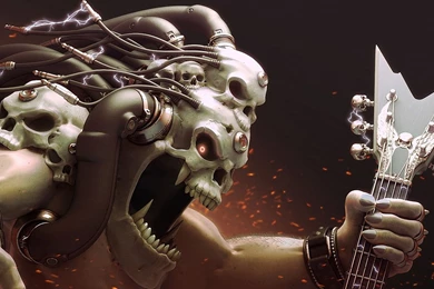 Skull Art Wires Electricity Monster Music Heavy Metal Skulls ...