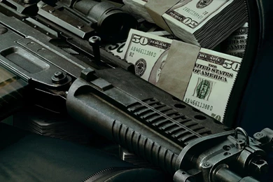 Us Dollars And Gun Wallpapers