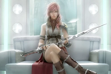 Download Wallpapers 1920x1080 Final Fantasy Xiii, Girl, Sword, Look ...