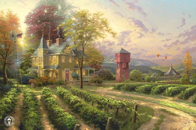 Abundant Harvest Thomas Kinkade Delawere Painting Farms Free ...