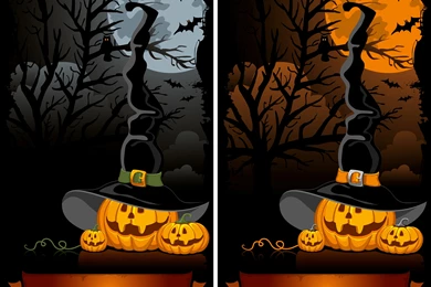 Halloween Cartoon Backgrounds 02 Vector Free Vector / 4Vector