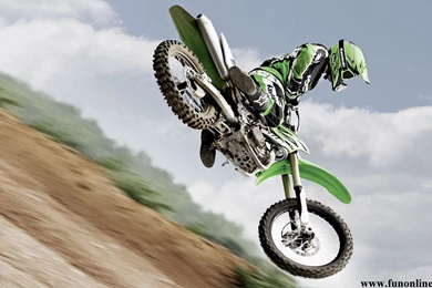 High Flying Kawasaki Dirt Bike Wallpapers Jpg 292666