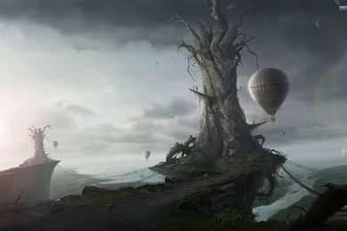 Dead Trees On Cliffs Wallpapers   Fantasy Wallpapers