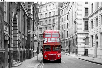 Free Shipping Custom Size 3D Red Retro Nostalgia Of England London ...