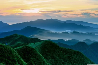 Green Mountains In The Morning HD Desktop Wallpapers : Widescreen ...