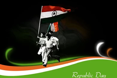 Happy Republic Day Child Hand India Flag