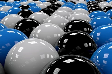 Download Wallpapers 3840x2400 Balls, Rows, White, Blue, Black Ultra ...