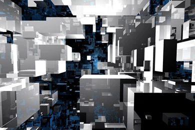 Abstract Blue Black Pattern White Infinity Cube Wallpapers ...