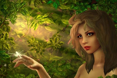 PRETTY GREEN GIRL WALLPAPER   (