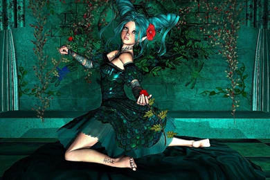 PRETTY GREEN CHERRY BLOSSOM WALLPAPER   (