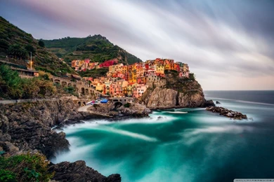 View Of Manarola, Cinque Terre, Italy HD Desktop Wallpapers ...