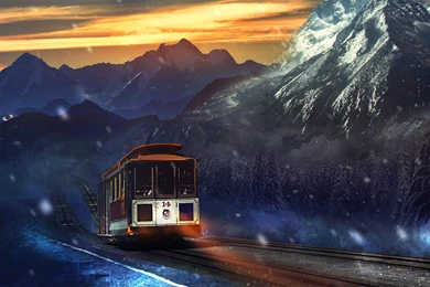 Train Journey Mountains Wallpapers (DESKTOP BACKGROUNDS)