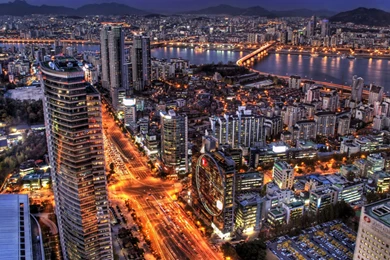 Seoul At Night South Korea Mac Wallpapers Download
