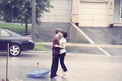 Download Wallpapers 1920x1080 Girl, Boy, Love, Rain, Kiss, Street ...