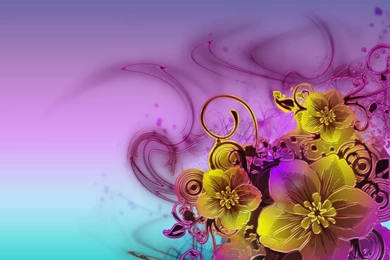 Blue Flowers Purple Yellow HD Wallpapers