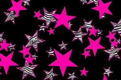 Zebra/pink Stars Wallpapers