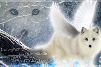 Desktop Wallpaper: Winged Arctic Fox (by Fellixe)