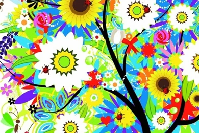Colorful Flowers Tree Drawing iPhone 6 Wallpapers HD And 1080P 6 ...